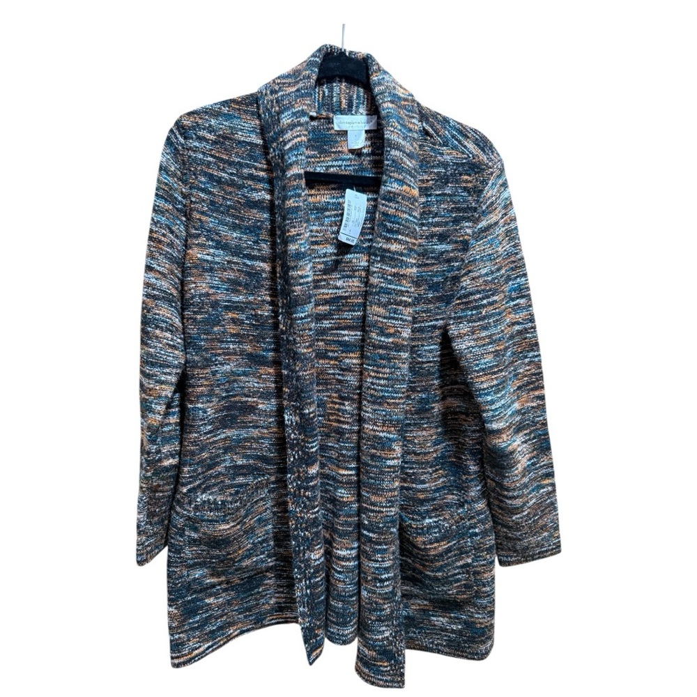 Christopher & Banks Marled Knit Open Front Cardigan | Cozy Sweater | Small | NWT